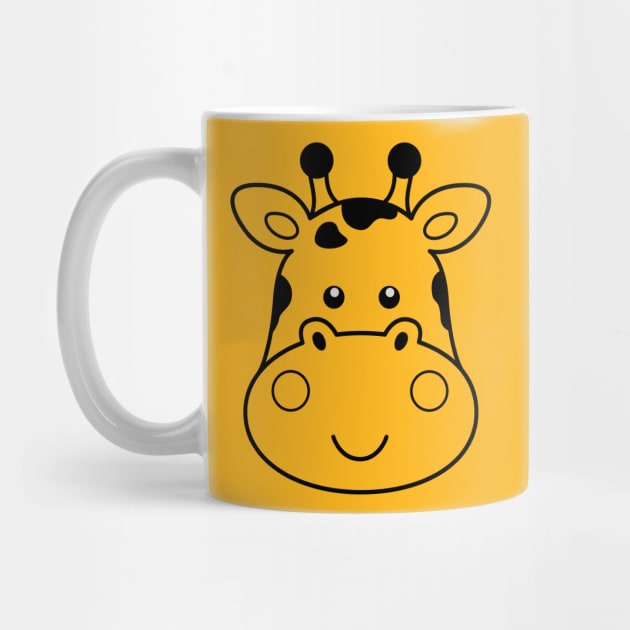 Giraffe for Kids - Cute Giraffe Head Illustration by samshirts